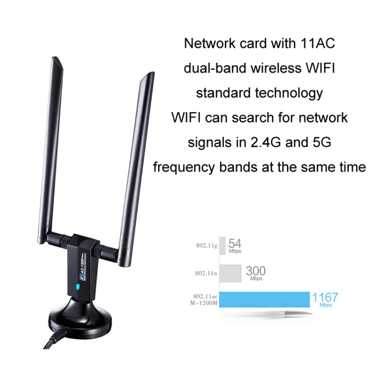 1200m Wireless Network Card 802.11AC USB3.0 Dual Frequency 2.4G/5.8G WiFi Receiver, 1200m USB3.0 1200m Wireless Network Card 802.11AC USB3.0 Dual Frequency 2.4G/5.8G WiFi Receiver, 1200m USB3.0